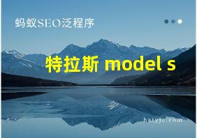 特拉斯 model s