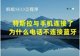 特斯拉与手机连接了为什么电话不连接蓝牙