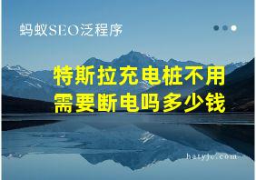 特斯拉充电桩不用需要断电吗多少钱