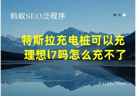 特斯拉充电桩可以充理想l7吗怎么充不了