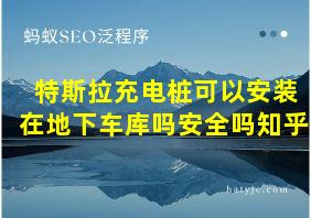 特斯拉充电桩可以安装在地下车库吗安全吗知乎