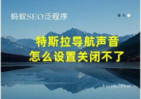 特斯拉导航声音怎么设置关闭不了