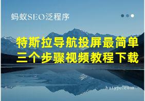 特斯拉导航投屏最简单三个步骤视频教程下载