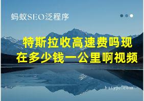 特斯拉收高速费吗现在多少钱一公里啊视频