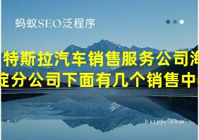 特斯拉汽车销售服务公司海淀分公司下面有几个销售中心