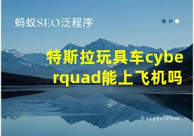 特斯拉玩具车cyberquad能上飞机吗