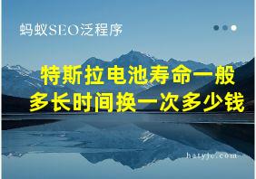 特斯拉电池寿命一般多长时间换一次多少钱