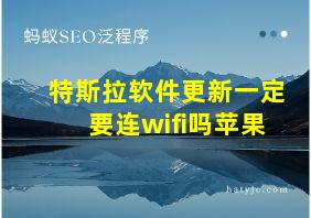 特斯拉软件更新一定要连wifi吗苹果