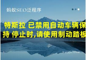 特斯拉 已禁用自动车辆保持 停止时,请使用制动踏板