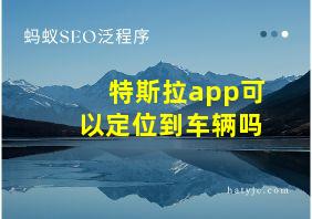 特斯拉app可以定位到车辆吗