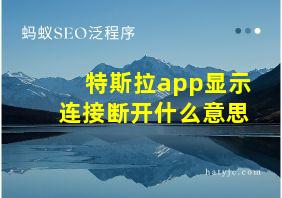 特斯拉app显示连接断开什么意思