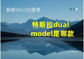 特斯拉dualmodel是哪款