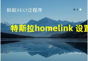 特斯拉homelink 设置