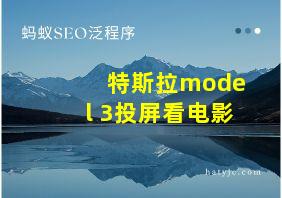 特斯拉model 3投屏看电影