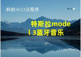 特斯拉model 3蓝牙音乐