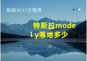 特斯拉model y落地多少