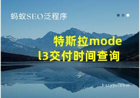 特斯拉model3交付时间查询