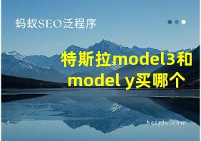 特斯拉model3和model y买哪个