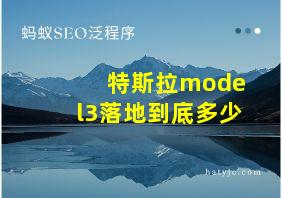 特斯拉model3落地到底多少