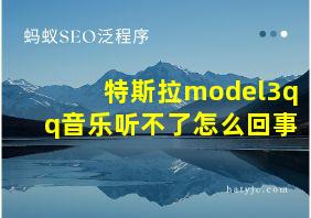 特斯拉model3qq音乐听不了怎么回事