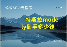 特斯拉modely到手多少钱