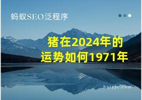 猪在2024年的运势如何1971年