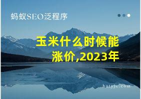 玉米什么时候能涨价,2023年