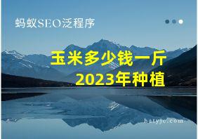 玉米多少钱一斤2023年种植