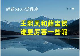 王熙凤和薛宝钗谁更厉害一些呢