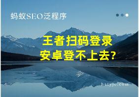 王者扫码登录安卓登不上去?