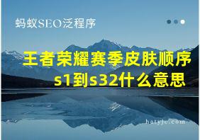 王者荣耀赛季皮肤顺序s1到s32什么意思