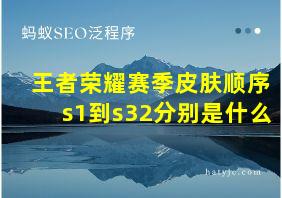 王者荣耀赛季皮肤顺序s1到s32分别是什么