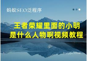 王者荣耀里面的小明是什么人物啊视频教程