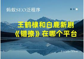 王鹤棣和白鹿新剧《错撩》在哪个平台