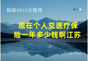 现在个人交医疗保险一年多少钱啊江苏