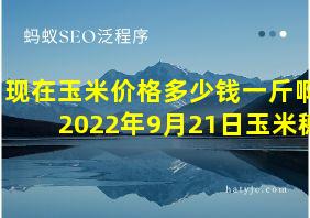 现在玉米价格多少钱一斤啊2022年9月21日玉米穗