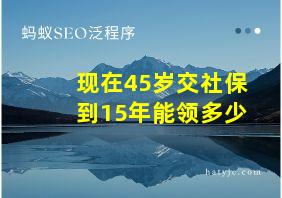 现在45岁交社保到15年能领多少