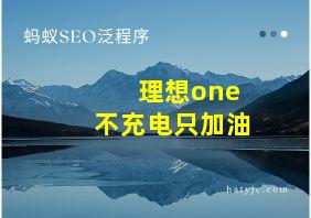 理想one不充电只加油