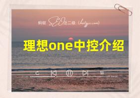 理想one中控介绍