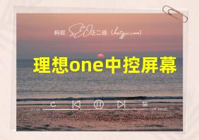 理想one中控屏幕