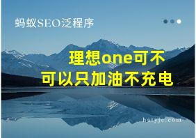 理想one可不可以只加油不充电