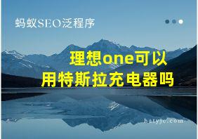 理想one可以用特斯拉充电器吗