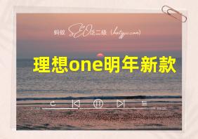 理想one明年新款