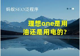 理想one是用油还是用电的?