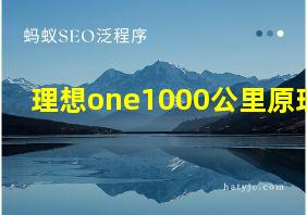 理想one1000公里原理