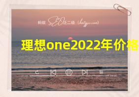 理想one2022年价格