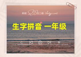 生字拼音 一年级