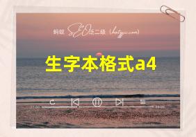 生字本格式a4