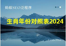 生肖年份对照表2024