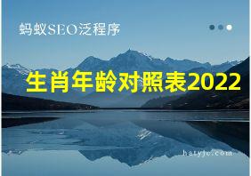 生肖年龄对照表2022